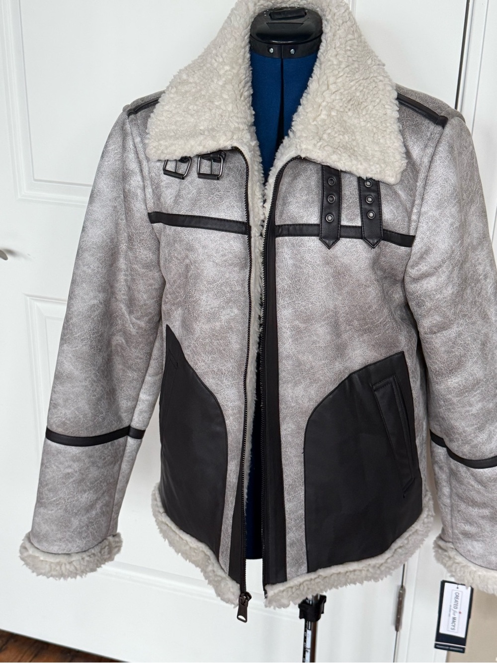 Tommy Hilfiger Women’s Faux Shearling Moto Jacket NWT, Size M